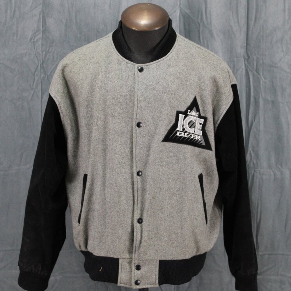 Vintage Beer Jacket - Labatt Ice Letterman Jacket - Men's Large